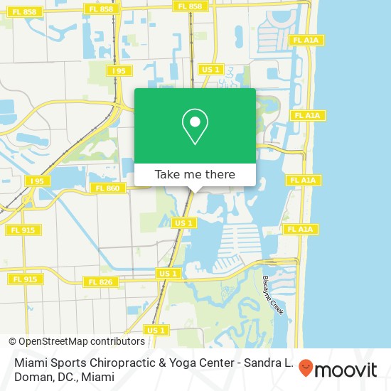 Mapa de Miami Sports Chiropractic & Yoga Center - Sandra L. Doman, DC.