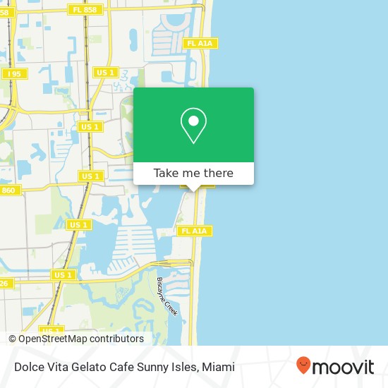 Dolce Vita Gelato Cafe Sunny Isles map