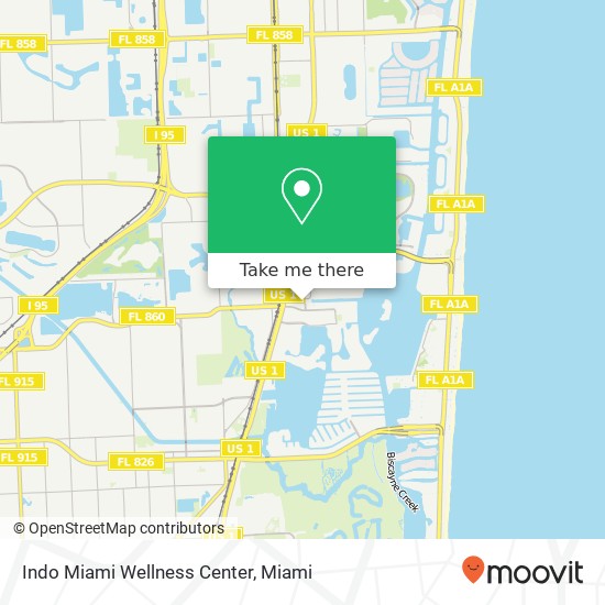 Mapa de Indo Miami Wellness Center