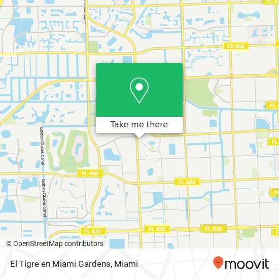 Mapa de El Tigre en Miami Gardens