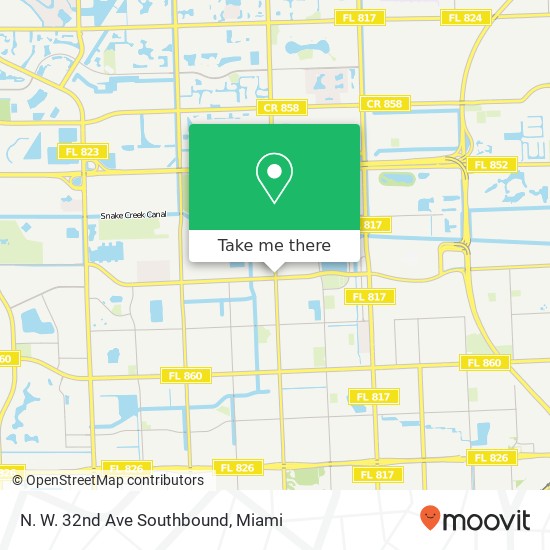 N. W. 32nd Ave Southbound map