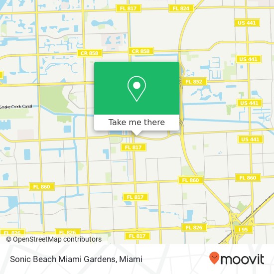 Sonic Beach Miami Gardens map