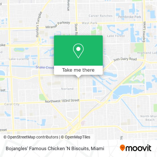 Mapa de Bojangles' Famous Chicken 'N Biscuits