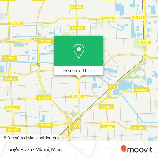 Tony's Pizza - Miami map
