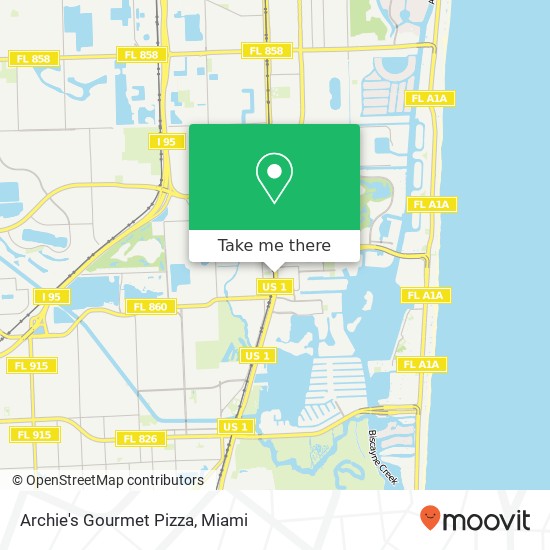 Archie's Gourmet Pizza map