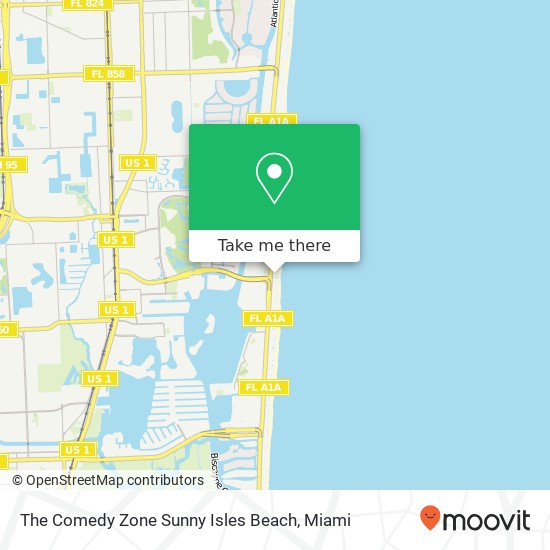 Mapa de The Comedy Zone Sunny Isles Beach