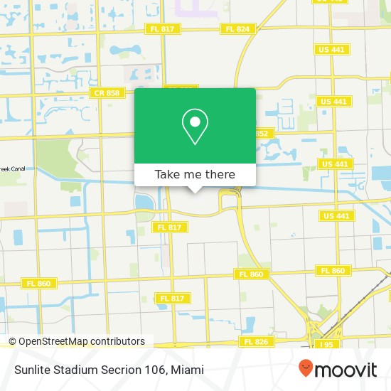 Mapa de Sunlite Stadium Secrion 106