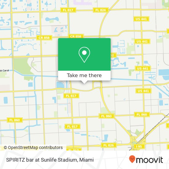 SPIRITZ bar at Sunlife Stadium map