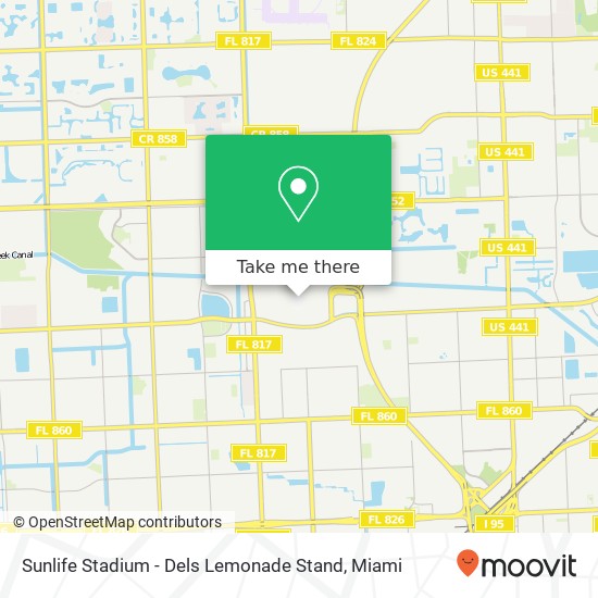 Sunlife Stadium - Dels Lemonade Stand map