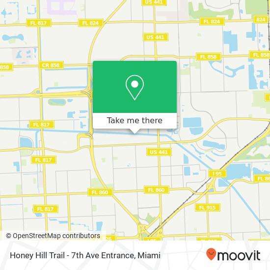 Mapa de Honey Hill Trail - 7th Ave Entrance