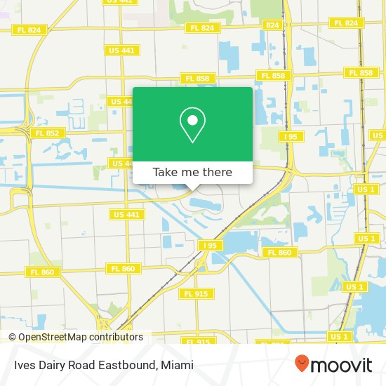 Mapa de Ives Dairy Road Eastbound