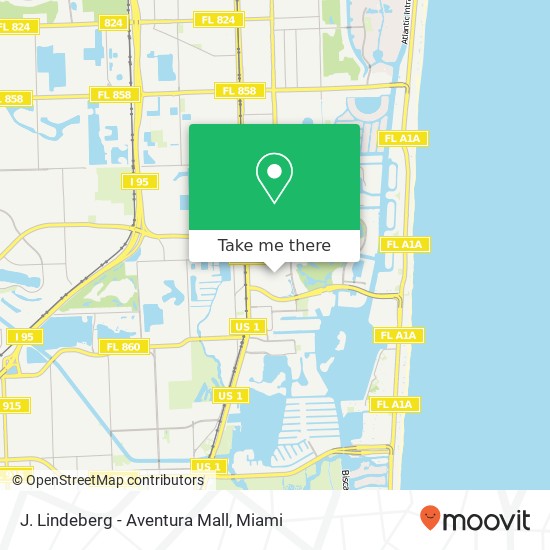 J. Lindeberg - Aventura Mall map