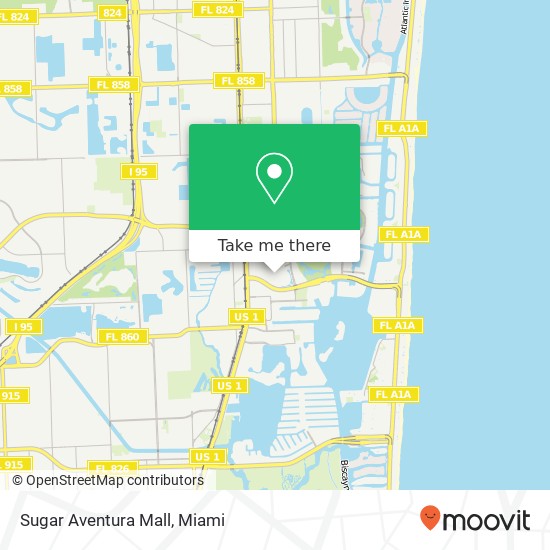 Sugar Aventura Mall map