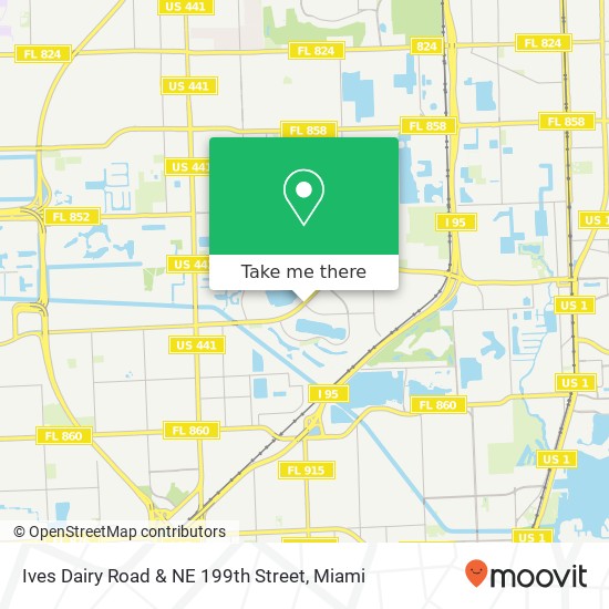 Ives Dairy Road & NE 199th Street map