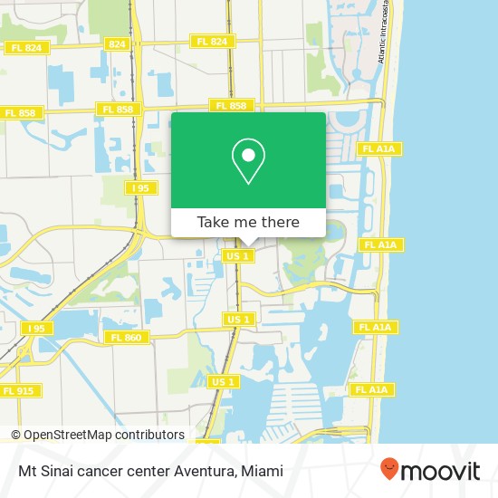 Mapa de Mt Sinai cancer center Aventura