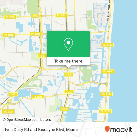Ives Dairy Rd and Biscayne Blvd map
