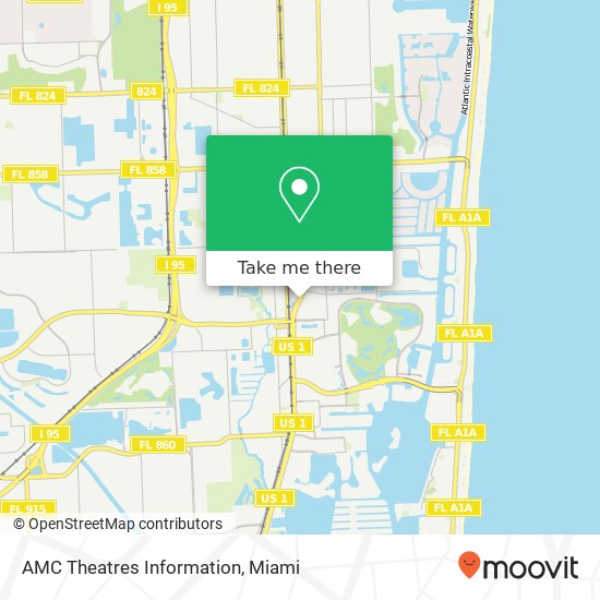 AMC Theatres Information map