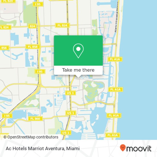 Mapa de Ac Hotels Marriot Aventura