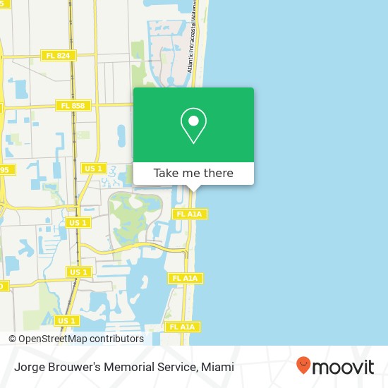 Jorge Brouwer's Memorial Service map