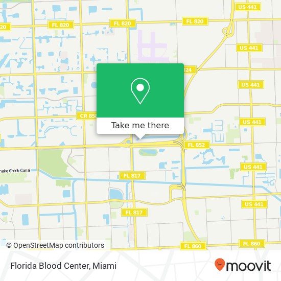 Mapa de Florida Blood Center