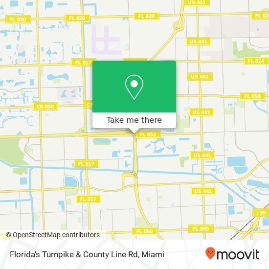 Florida's Turnpike & County Line Rd map