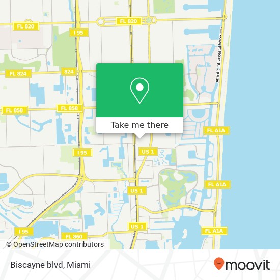 Mapa de Biscayne blvd