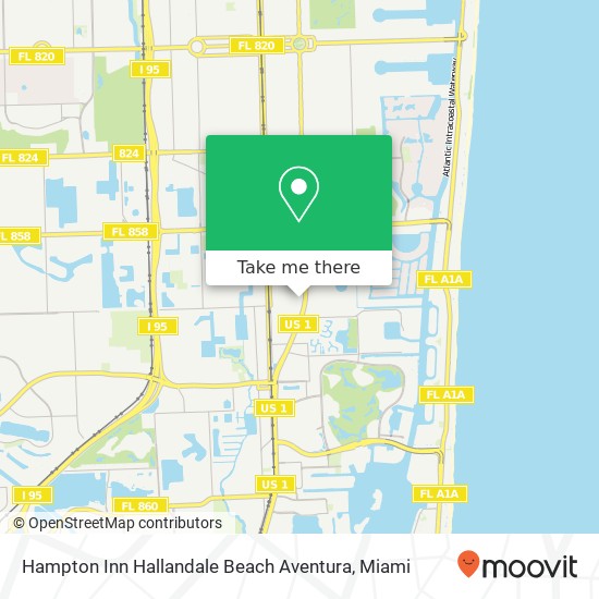 Hampton Inn Hallandale Beach Aventura map