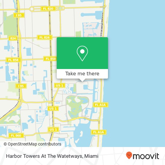 Mapa de Harbor Towers At The Watetways