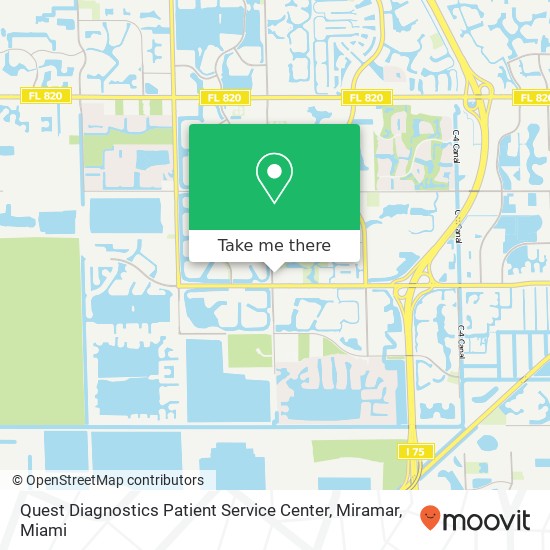 Mapa de Quest Diagnostics Patient Service Center, Miramar