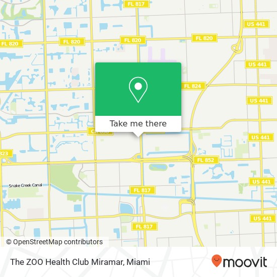 The ZOO Health Club Miramar map
