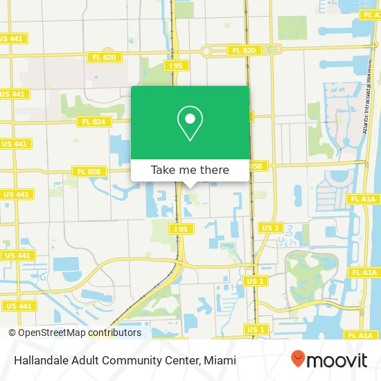 Hallandale Adult Community Center map