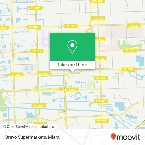 Mapa de Bravo Supermarkets