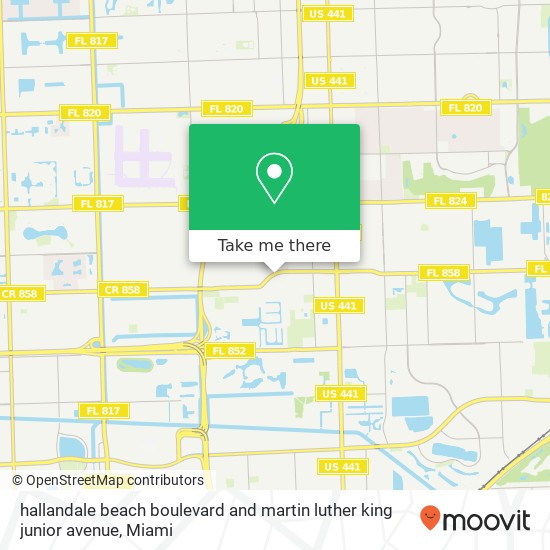 hallandale beach boulevard and martin luther king junior avenue map