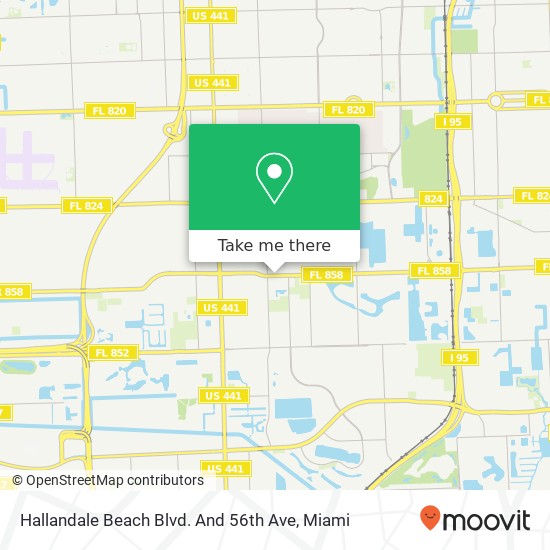 Hallandale Beach Blvd. And 56th Ave map