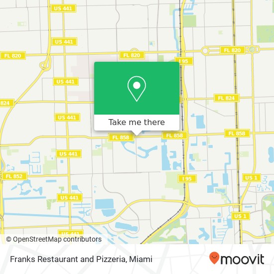 Mapa de Franks Restaurant and Pizzeria