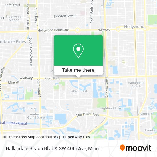 Hallandale Beach Blvd & SW 40th Ave map