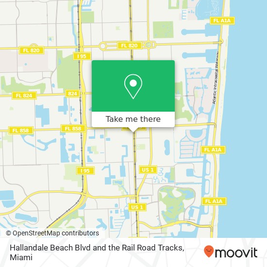 Hallandale Beach Blvd and the Rail Road Tracks map