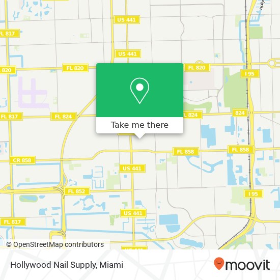 Mapa de Hollywood Nail Supply