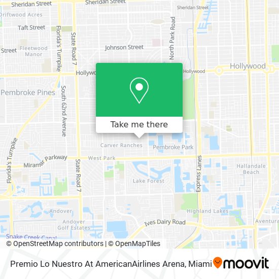 Premio Lo Nuestro At AmericanAirlines Arena map