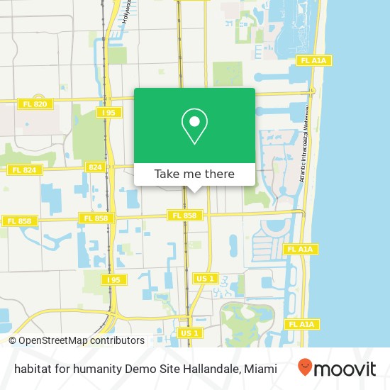 habitat for humanity Demo Site Hallandale map