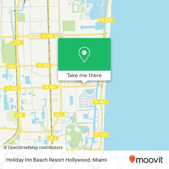 Holiday Inn Beach Resort Hollywood map