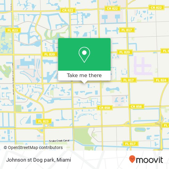 Johnson st Dog park map