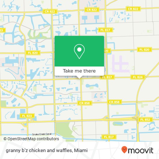 granny b'z chicken and waffles map