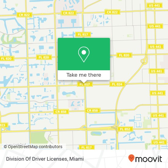 Mapa de Division Of Driver Licenses