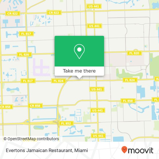 Mapa de Evertons Jamaican Restaurant