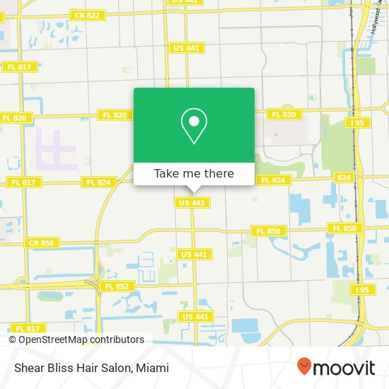 Mapa de Shear Bliss Hair Salon