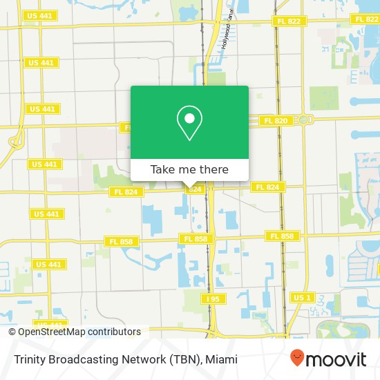 Mapa de Trinity Broadcasting Network (TBN)