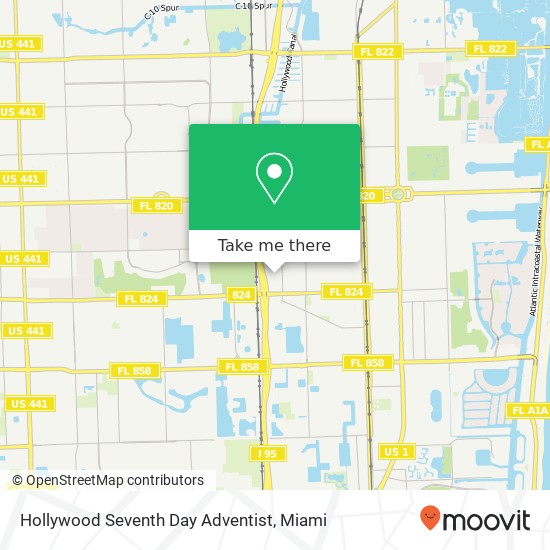 Hollywood Seventh Day Adventist map