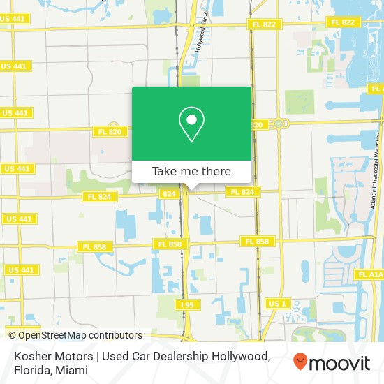 Kosher Motors | Used Car Dealership Hollywood, Florida map