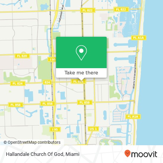 Hallandale Church Of God map